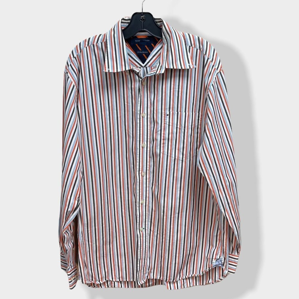 TOMMY Hilfiger‎ Men's Striped Button Down Shirt